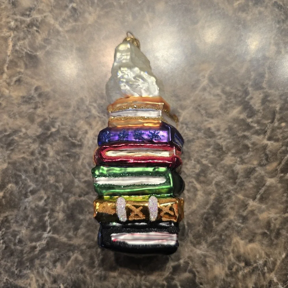 Vintage 1997 Christopher Radko HOO DUNNIT Glass‎ Ornament 97-194-0 Owl Books